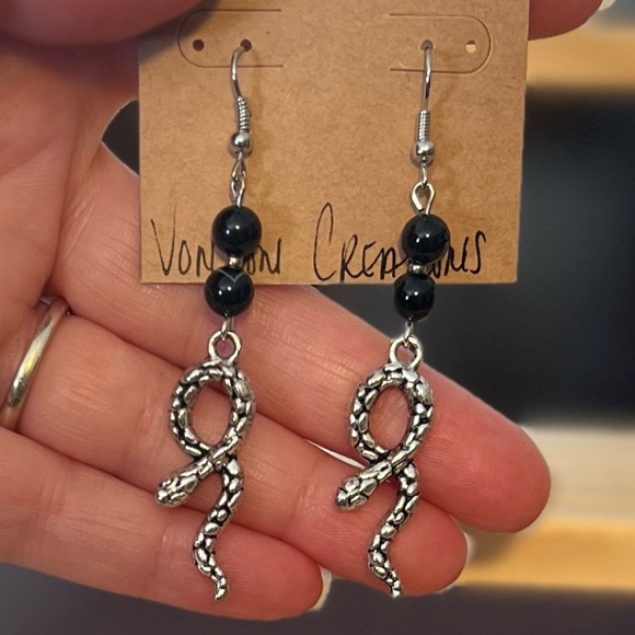 Handmade Snake Earrings - Picture 1 of 1